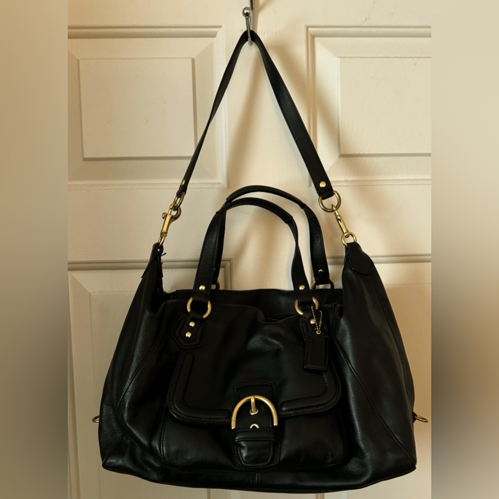 Black Leather Coach Handbag - Picture 4 of 12